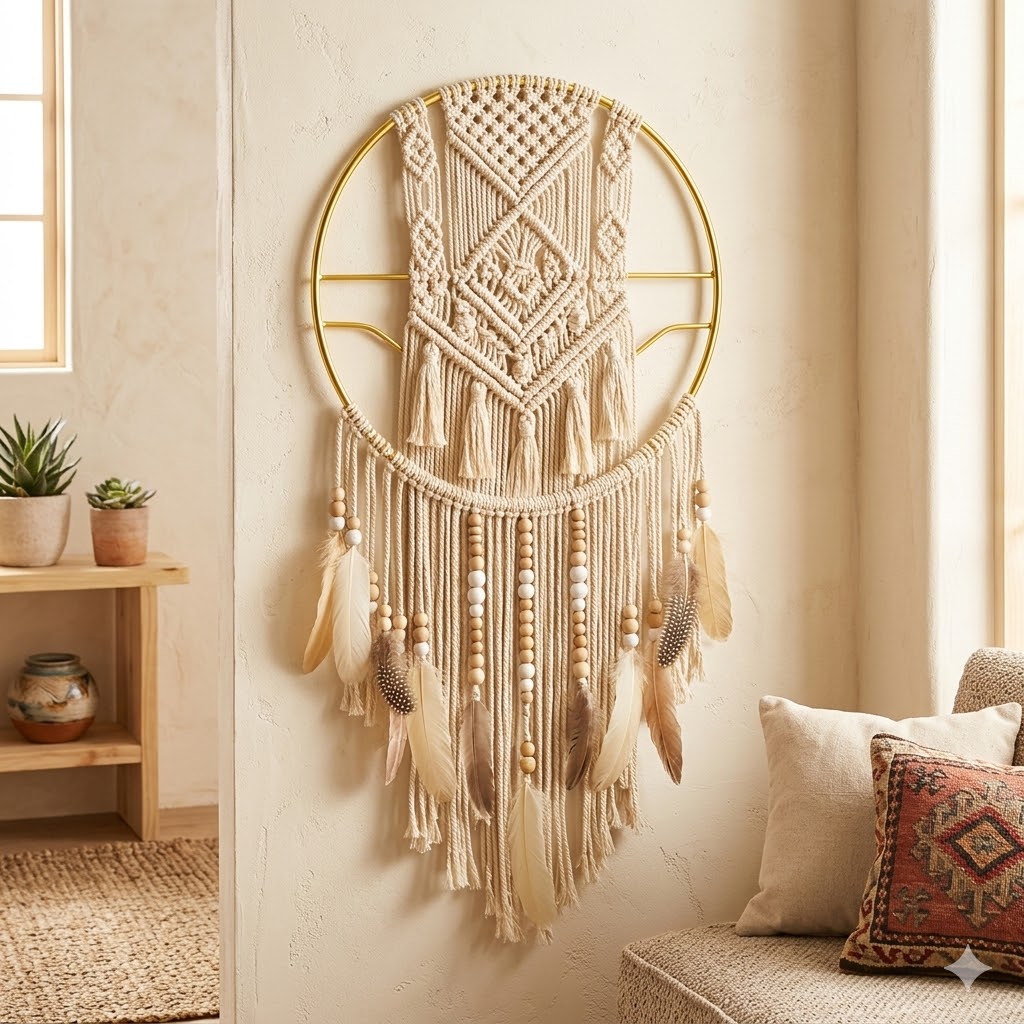 HOHIYA 20 Inch Giant Metal Floral Hoop Rings 4-Pack 4mm Extra Thick Gold Craft Hoops Heavy Duty Non-Warping Rings for Oversized Dream Catcher Wedding Backdrops and Statement Wall Art